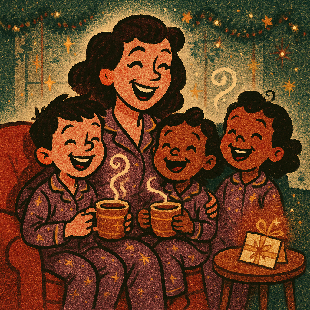Mom and children illustration